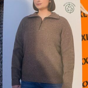 New Eco-Friendly Brown Zip-Up Sweater. Size XXL